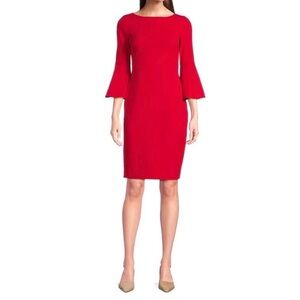 Calvin Klein Red Bell Sleeve Dress